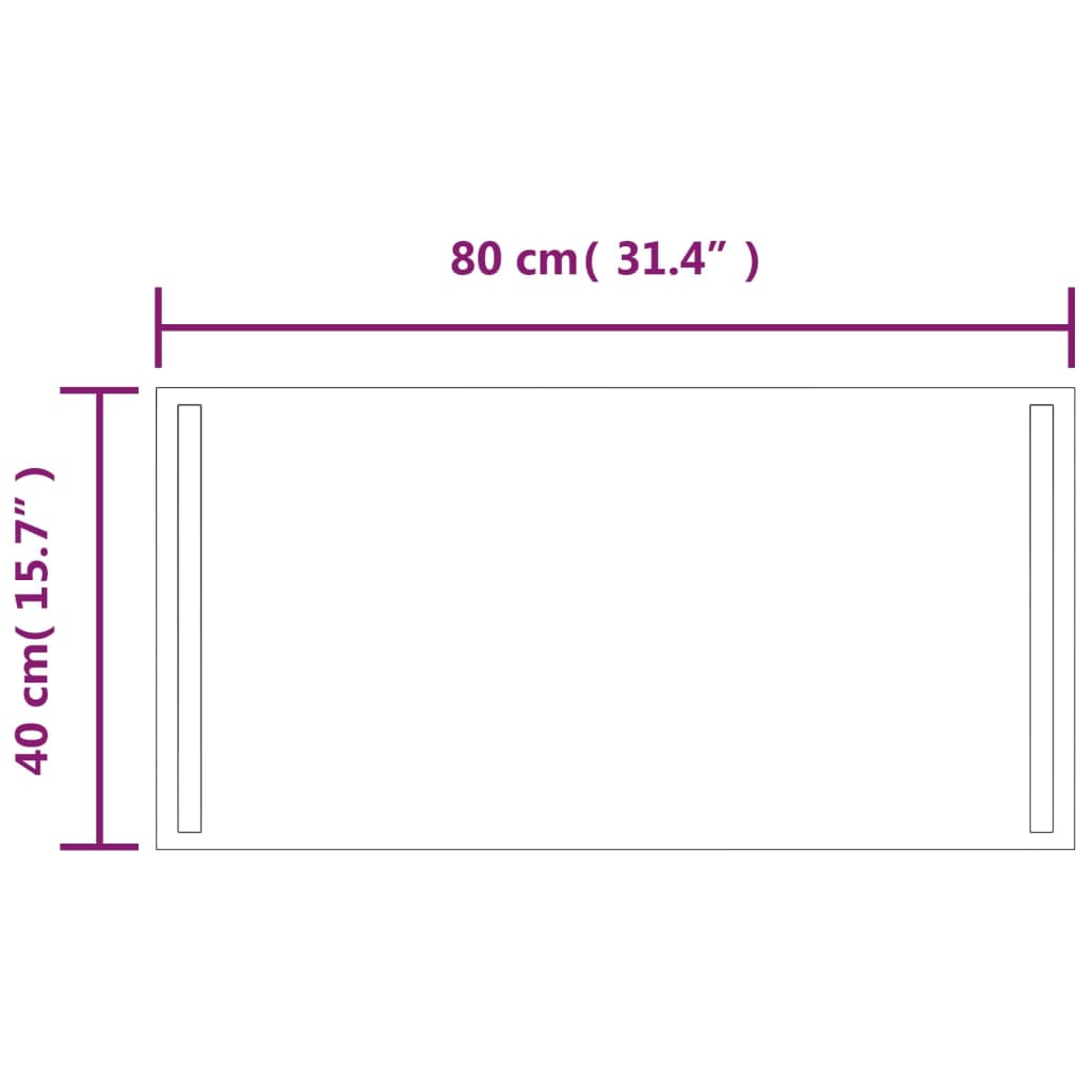 Vannas istabas LED spogulis, 40x80cm