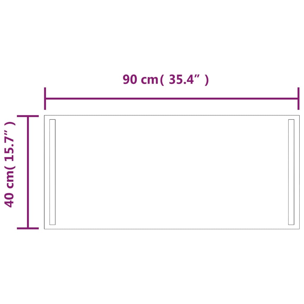 Bathroom LED mirror, 40x90cm
