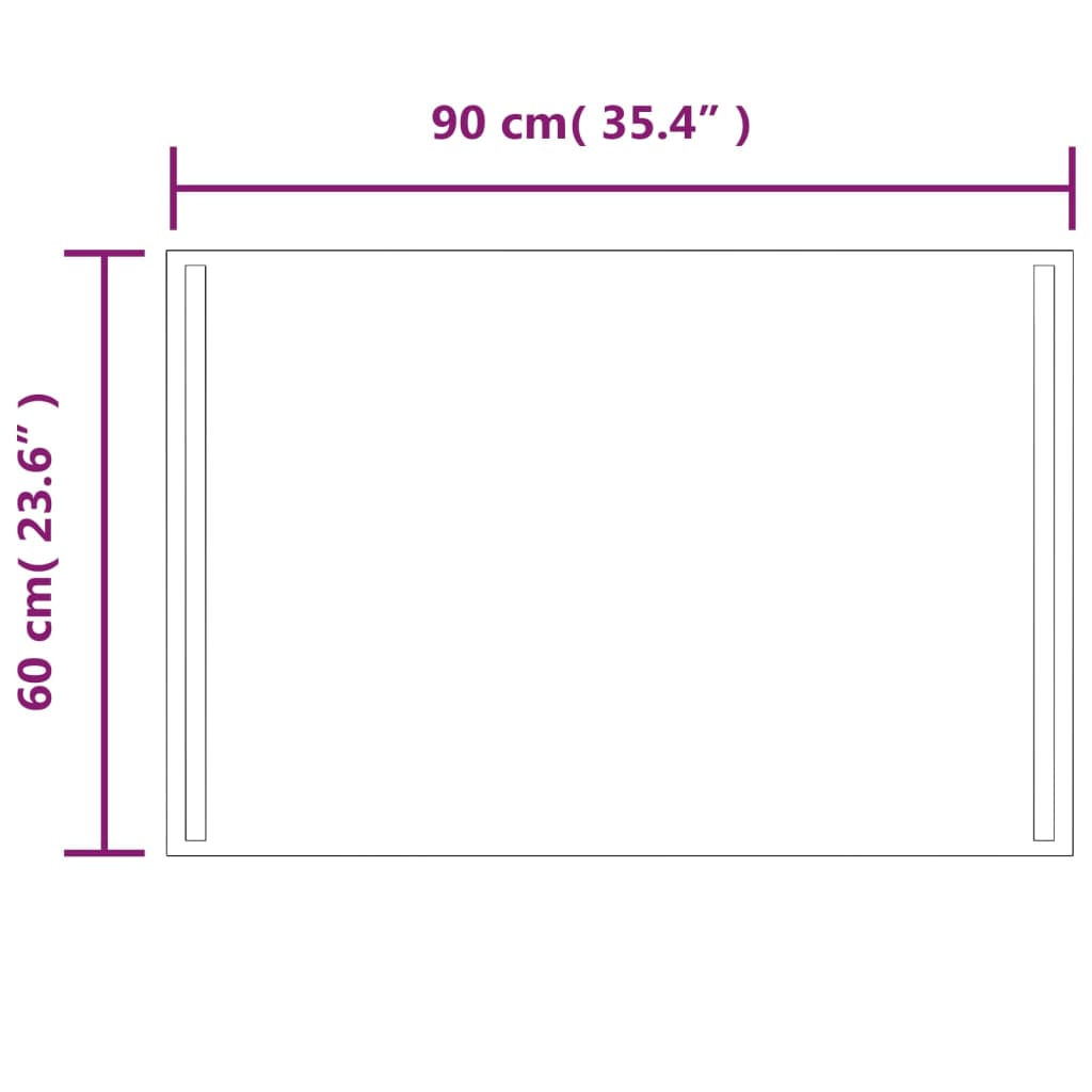 Vannas istabas LED spogulis, 60x90cm