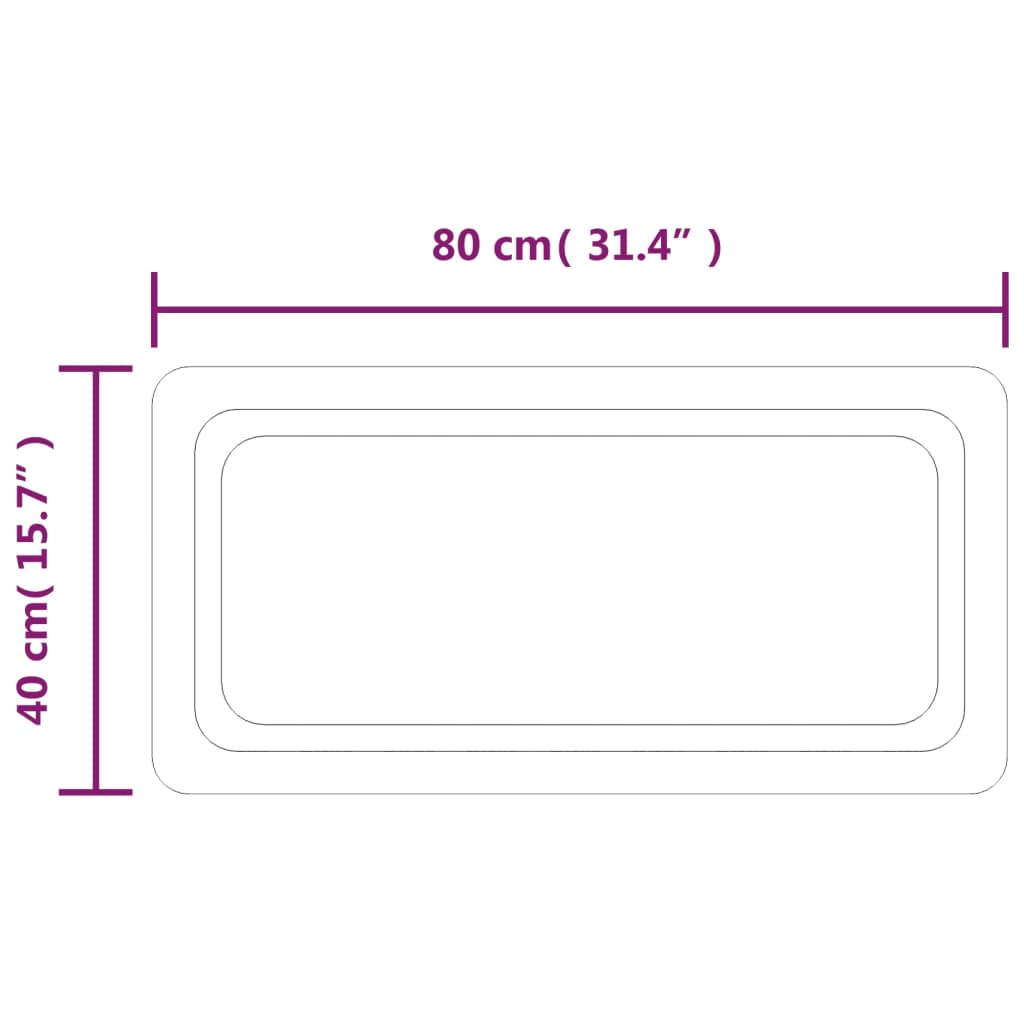 LED Bathroom Mirror, 40x80cm