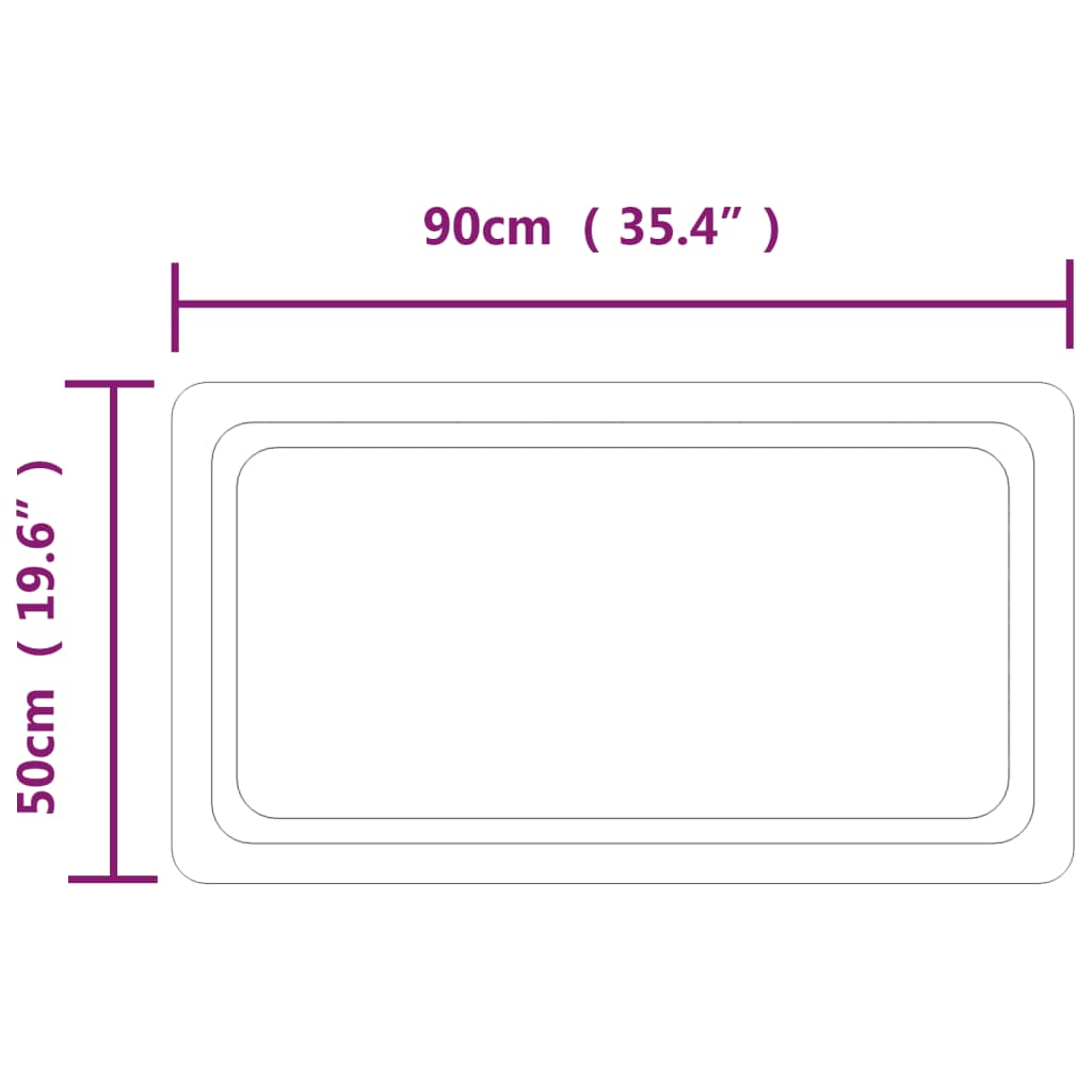 Bathroom LED mirror, 50x90cm