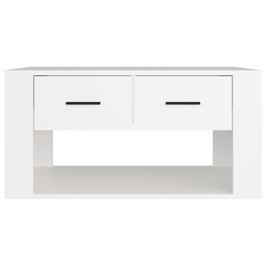 Coffee table, white, 80x50x40cm, engineered wood