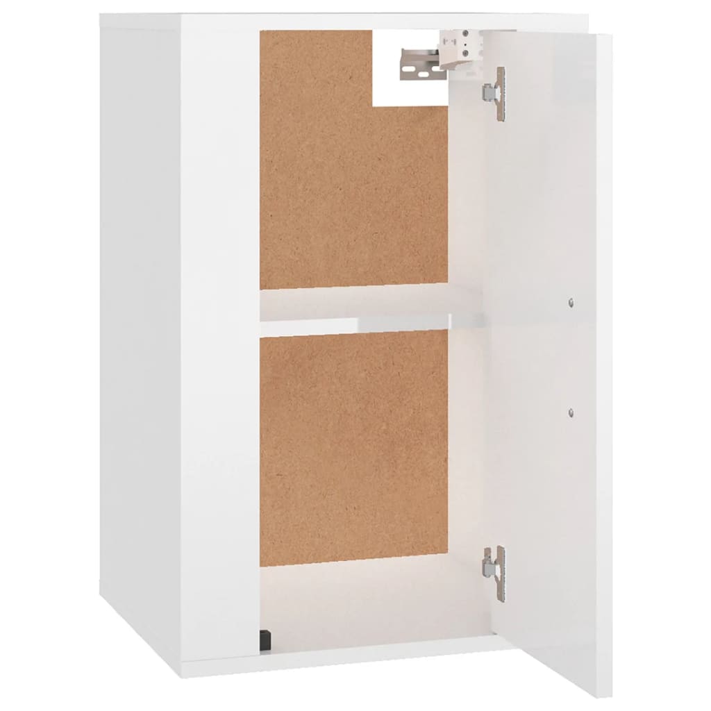 Sieninės TV spintelės, 2vnt., baltos, 40x34,5x60cm, blizgios