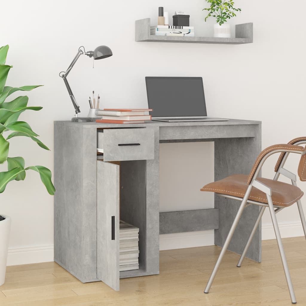 Desk, concrete gray, 100x49x75cm, engineered wood