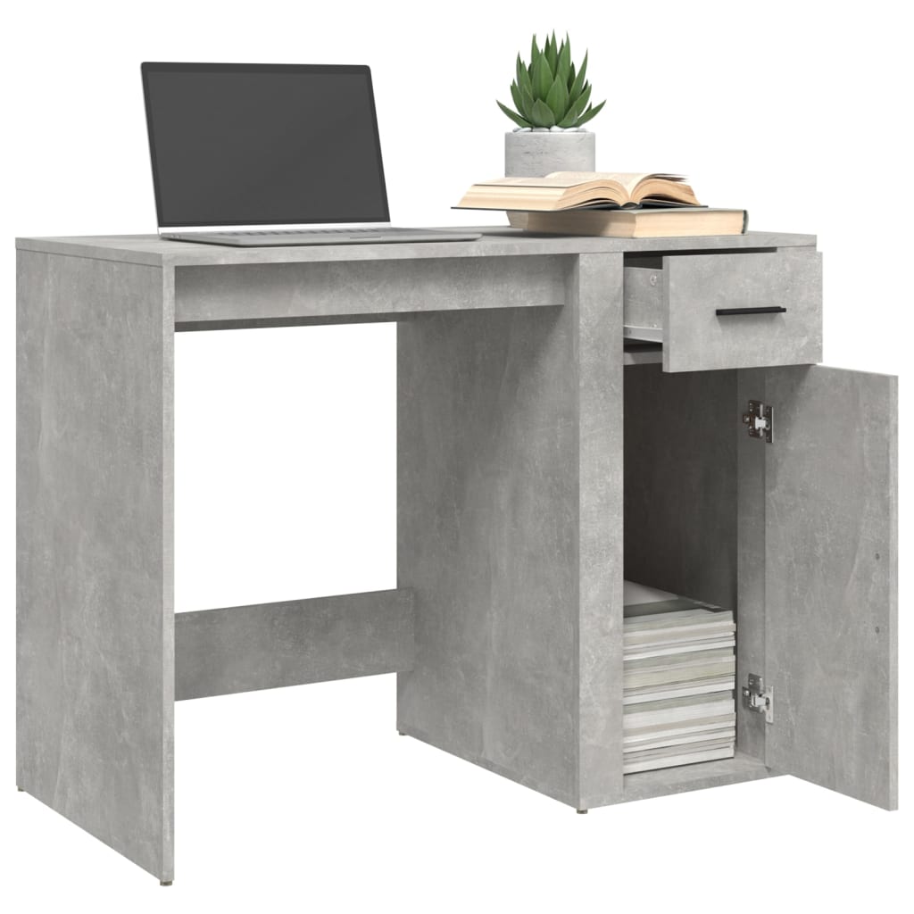 Desk, concrete gray, 100x49x75cm, engineered wood