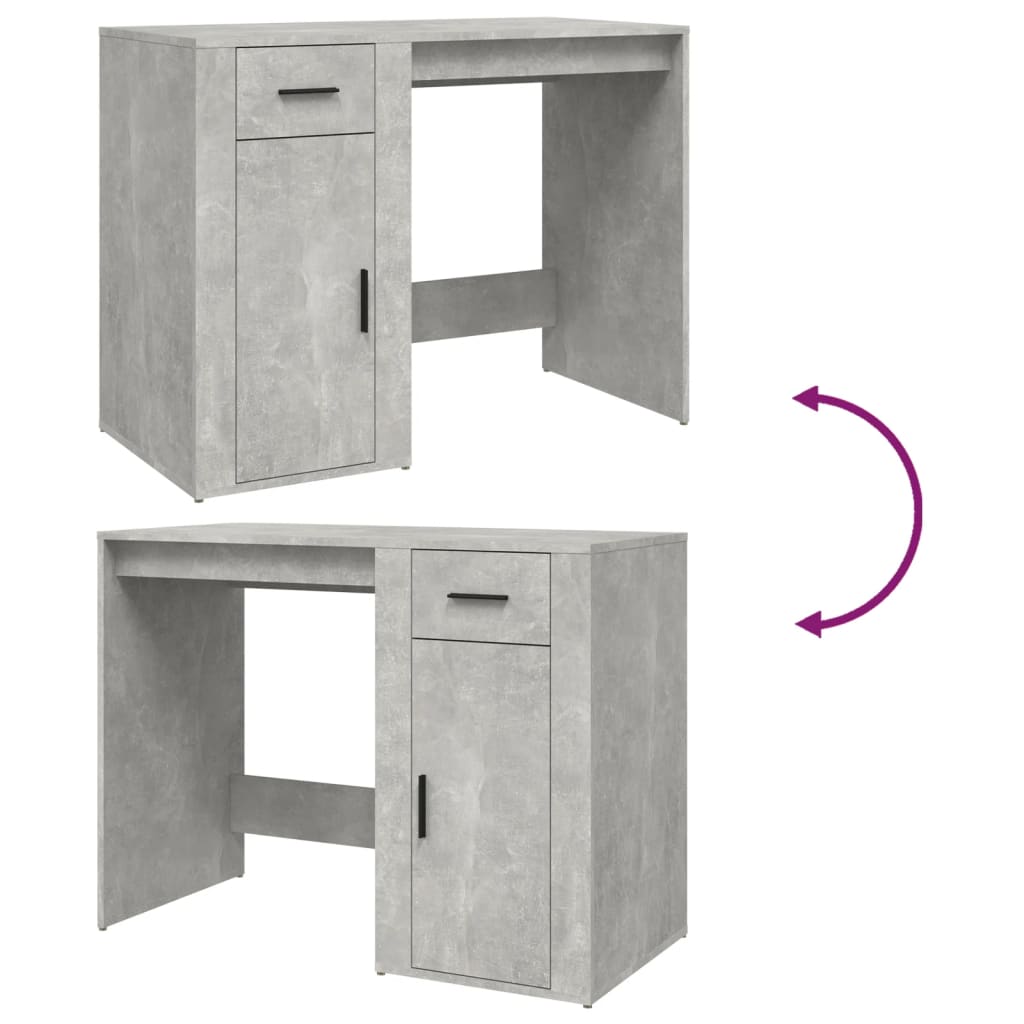 Desk, concrete gray, 100x49x75cm, engineered wood