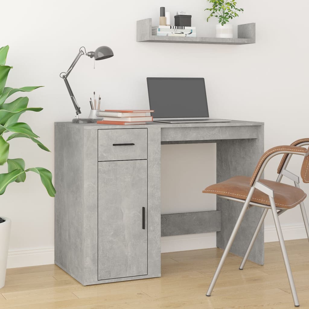 Desk, concrete gray, 100x49x75cm, engineered wood
