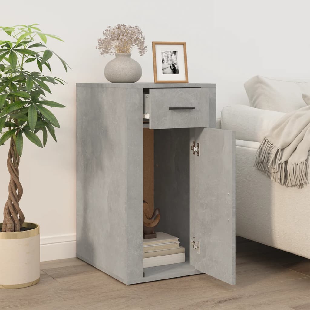 Desk cabinet, concrete grey, 40x49x75cm, wood