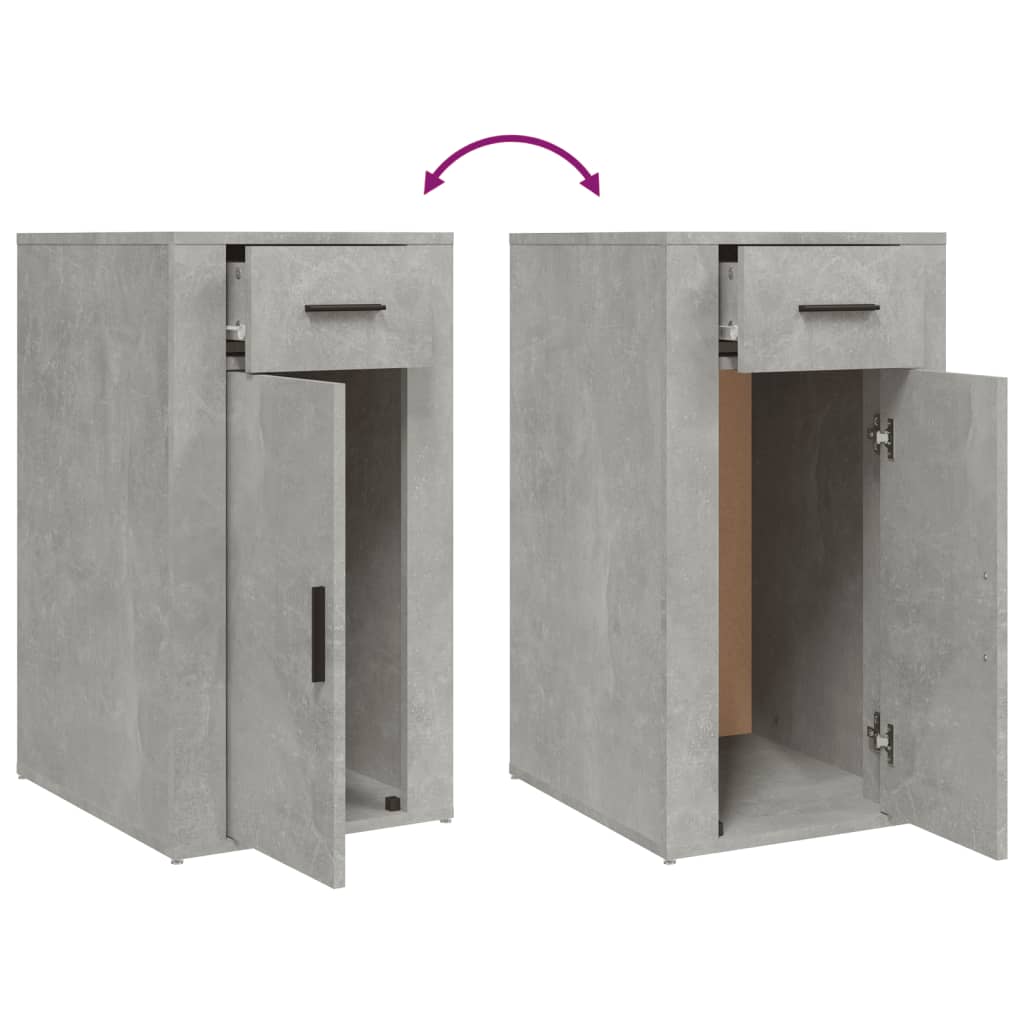 Desk cabinet, concrete grey, 40x49x75cm, wood
