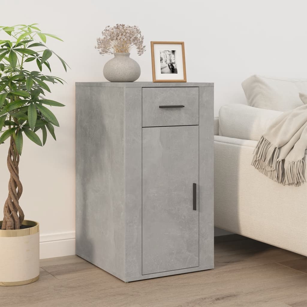 Desk cabinet, concrete grey, 40x49x75cm, wood