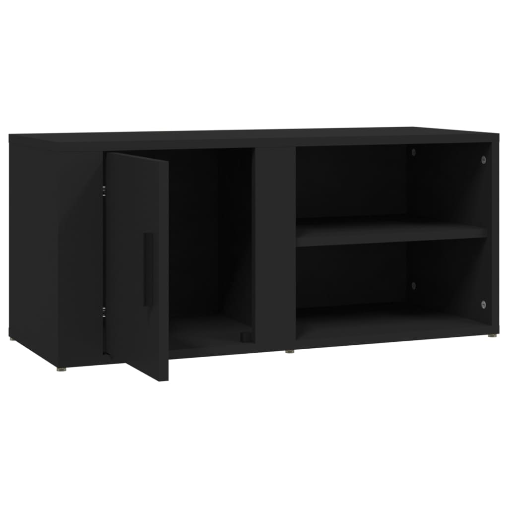 TV cabinets, 2 pcs, black, 80x31.5x36cm, wood