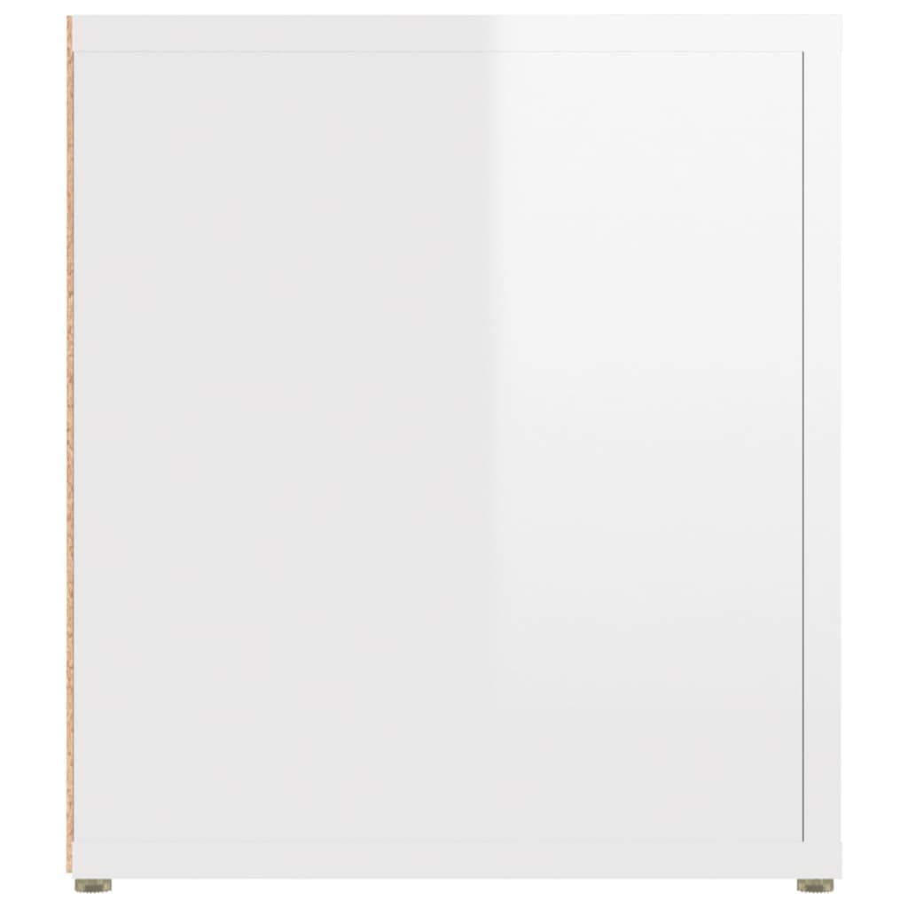 TV spintelės, 2vnt., baltos, 80x31,5x36cm, mediena, blizgios