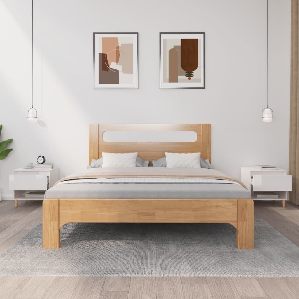 Bedside tables, 2 pcs, white, 50x46x50cm, wood, glossy