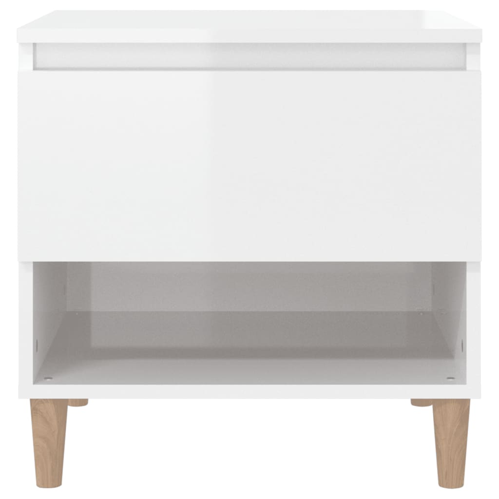 Bedside tables, 2 pcs, white, 50x46x50cm, wood, glossy