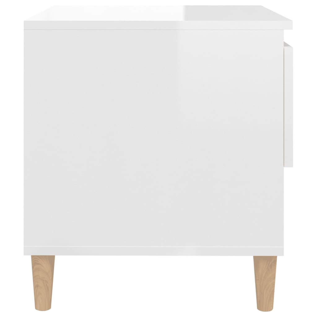 Bedside tables, 2 pcs, white, 50x46x50cm, wood, glossy