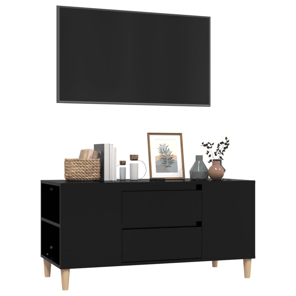 Televizora skapītis, melns, 102x44,5x50cm, koks
