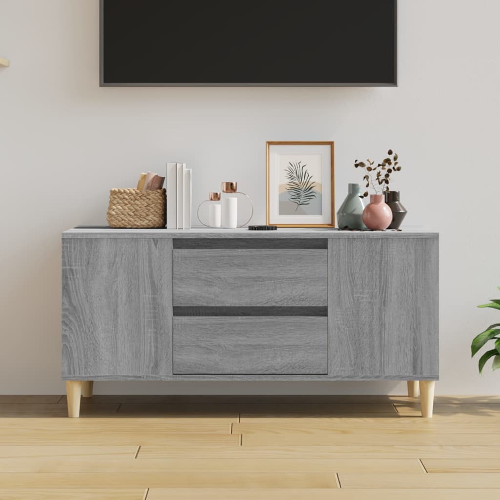 Televizoriaus spintelė, pilka ąžuolo, 102x44,5x50cm, mediena