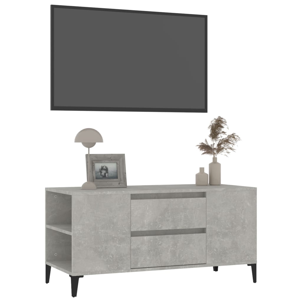 TV cabinet, concrete grey, 102x44.5x50cm, wood