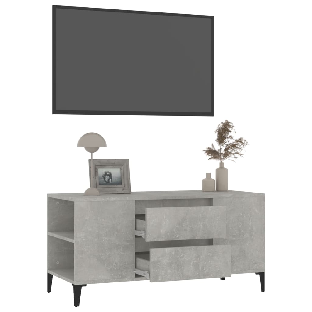 TV cabinet, concrete grey, 102x44.5x50cm, wood