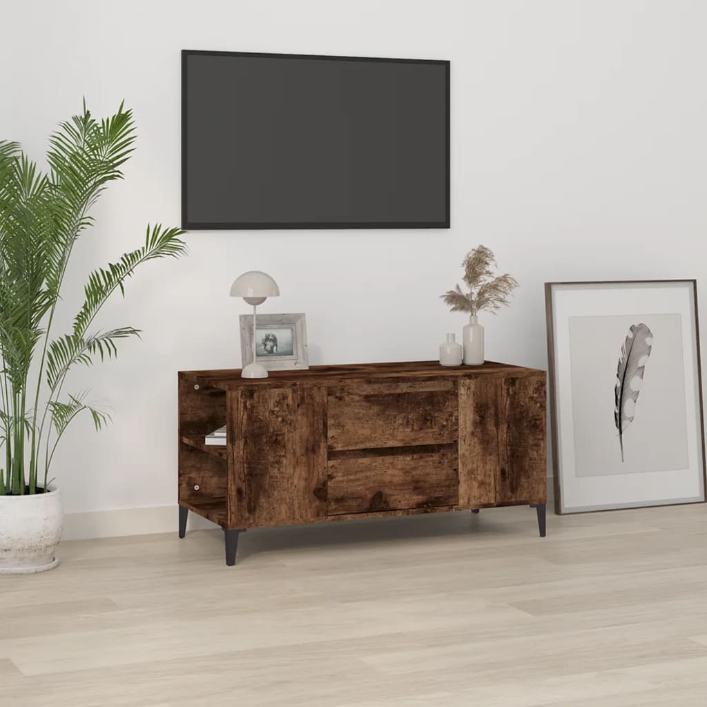 Televizora skapītis, dūmu ozols, 102x44,5x50cm, koks
