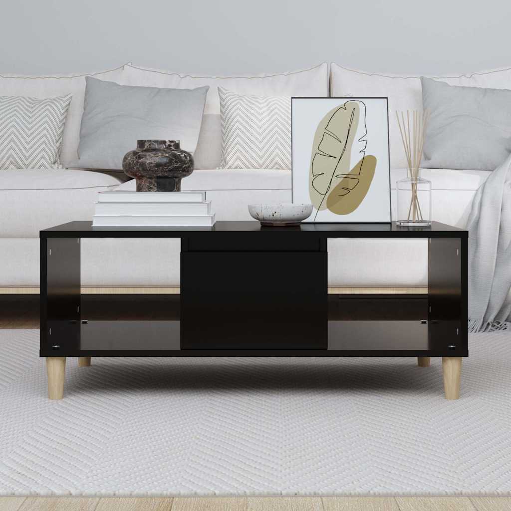 Galda kafijas, melna, 90x50x36,5 cm, inženierijas koksne