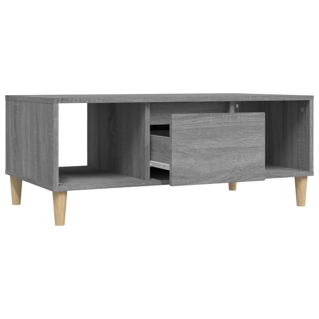 Coffee table, grey oak, 90x50x36.5cm, engineered wood