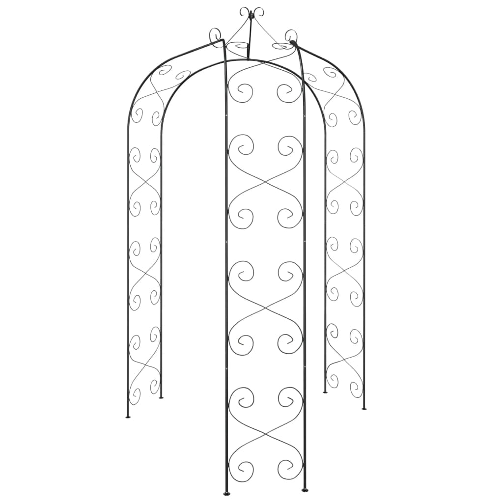 Dārza arka, melna, 180x255cm, tērauds