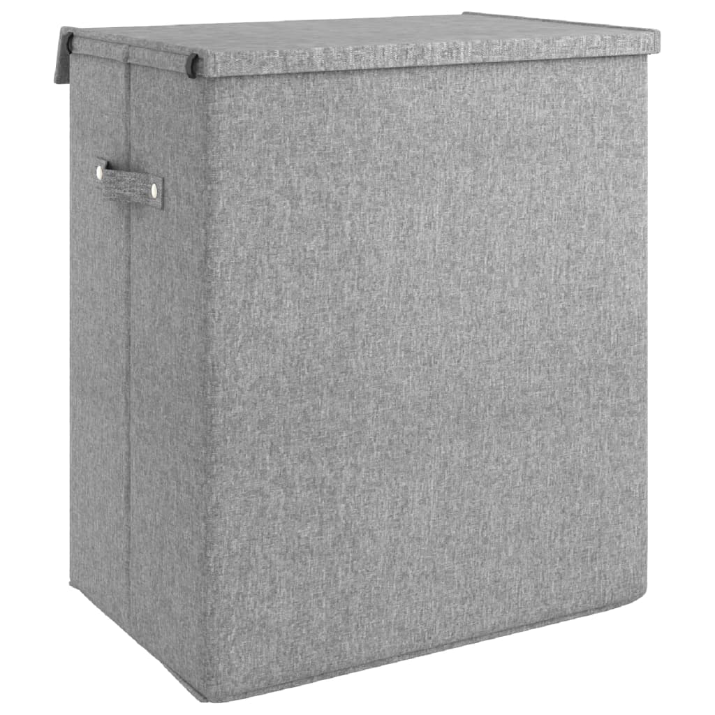 Foldable laundry basket, grey, 51x34.5x59cm, fabric