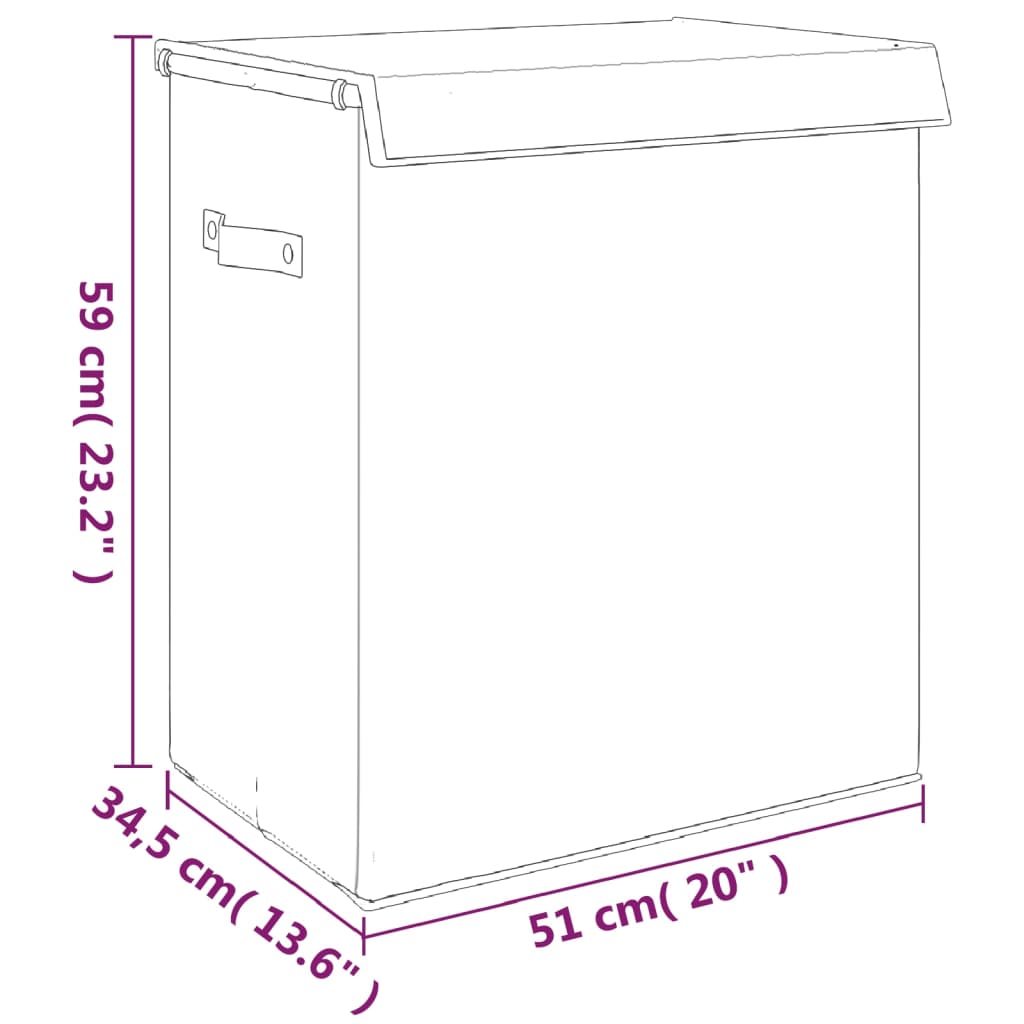 Foldable laundry basket, grey, 51x34.5x59cm, fabric