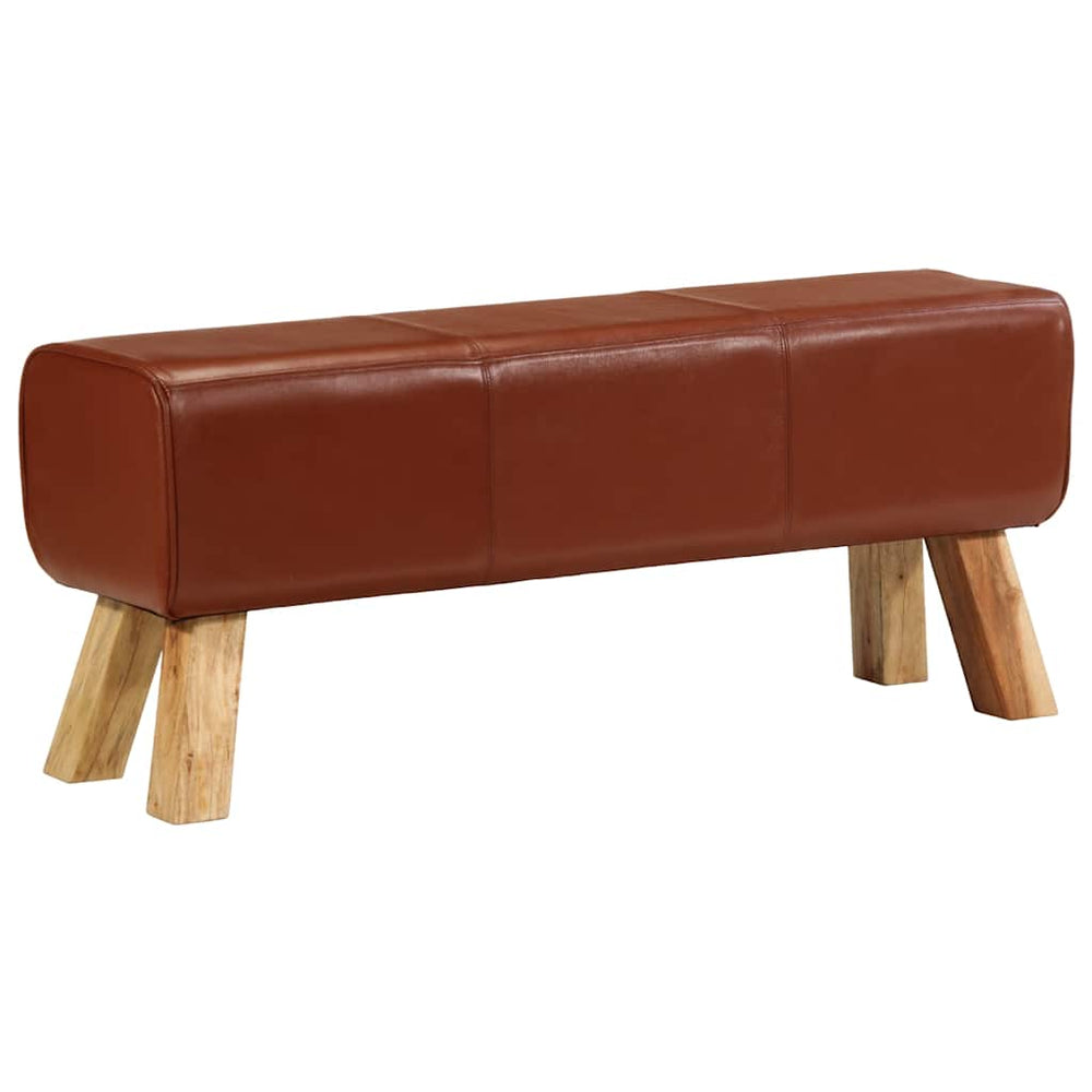 Gimnastikos arklys, rudas, 110cm, tikra oda ir mango masyvas