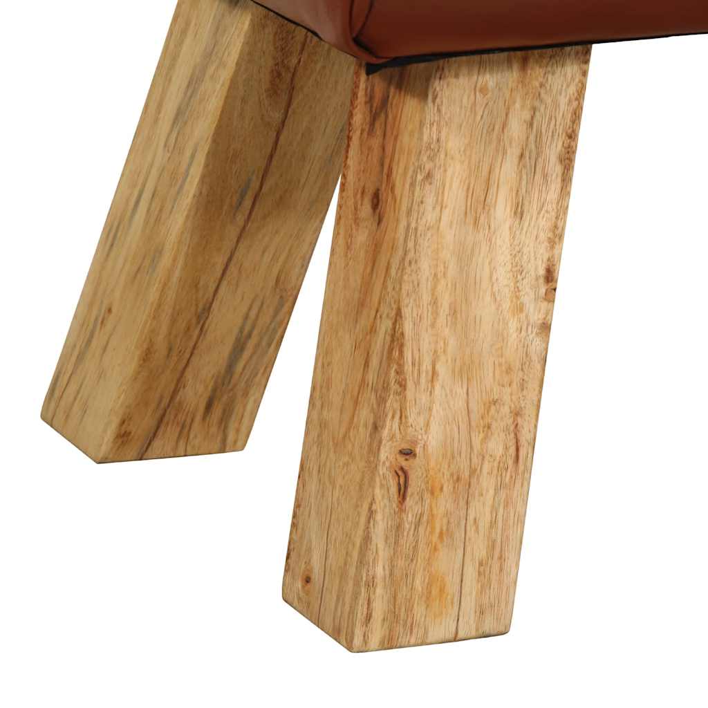 Gimnastikos arklys, rudas, 110cm, tikra oda ir mango masyvas