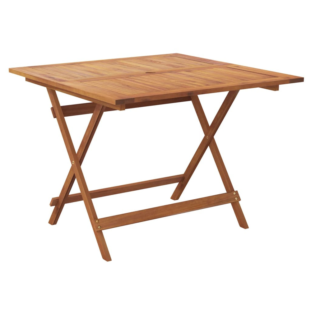 Sulankstomas sodo stalas, 90x90x75cm, akacijos medienos masyvas