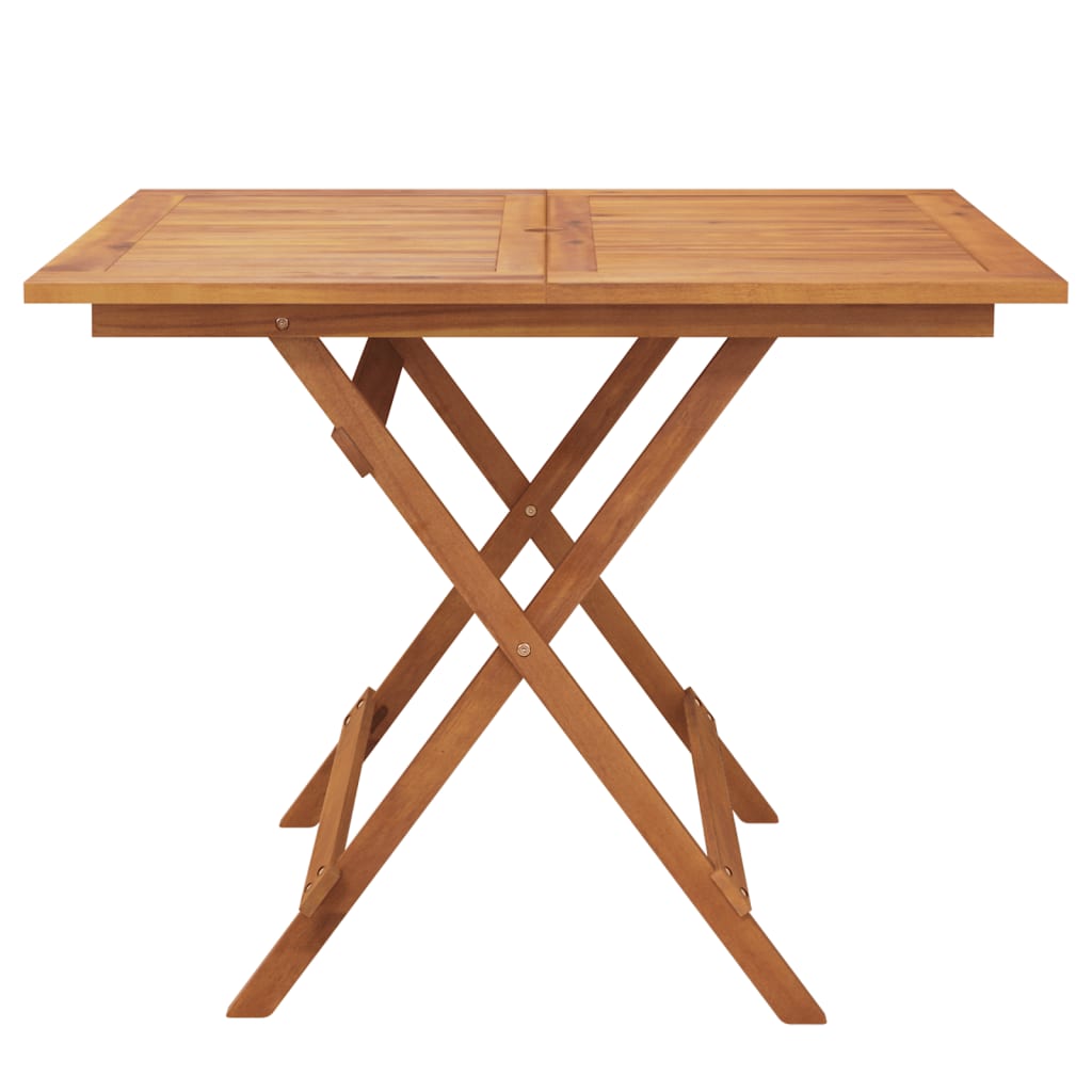 Sulankstomas sodo stalas, 90x90x75cm, akacijos medienos masyvas