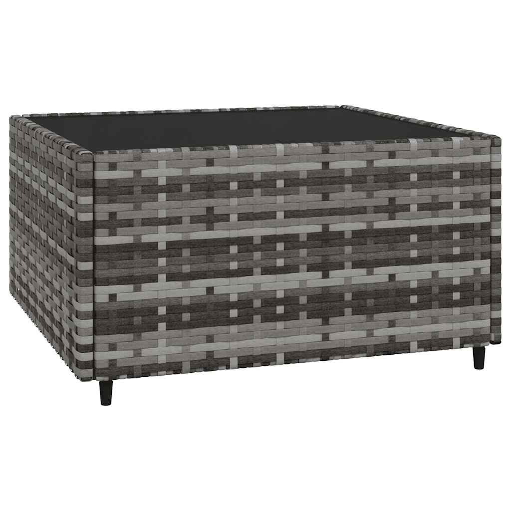 Garden lounge set with cushions, 3-piece, grey, poly rattan