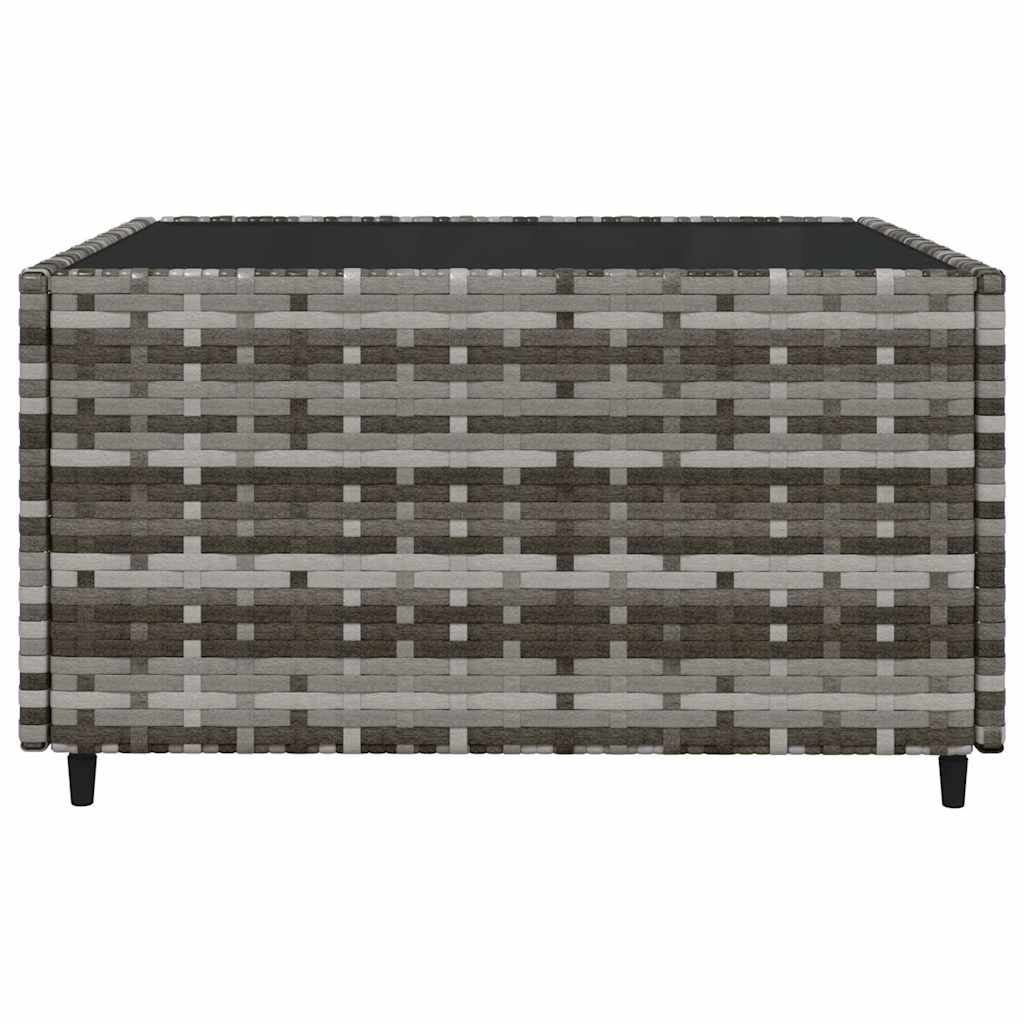 Garden lounge set with cushions, 3-piece, grey, poly rattan