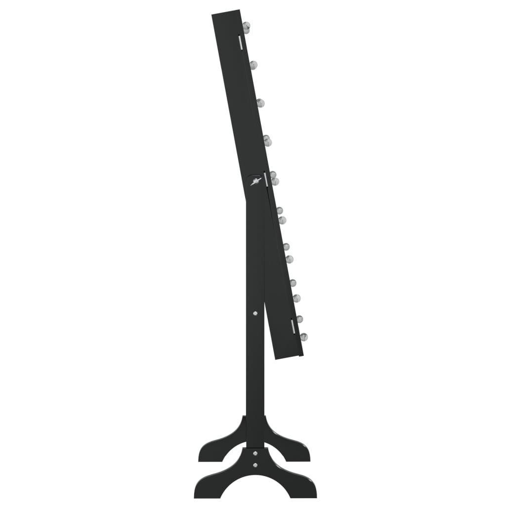 Freestanding Mirror with LED, Black, 34x37x146cm