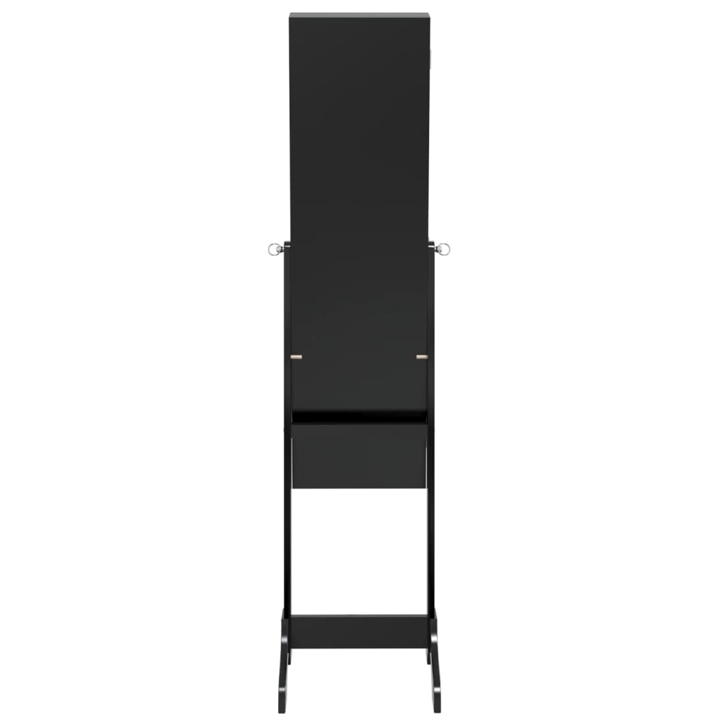 Freestanding Mirror with LED, Black, 34x37x146cm