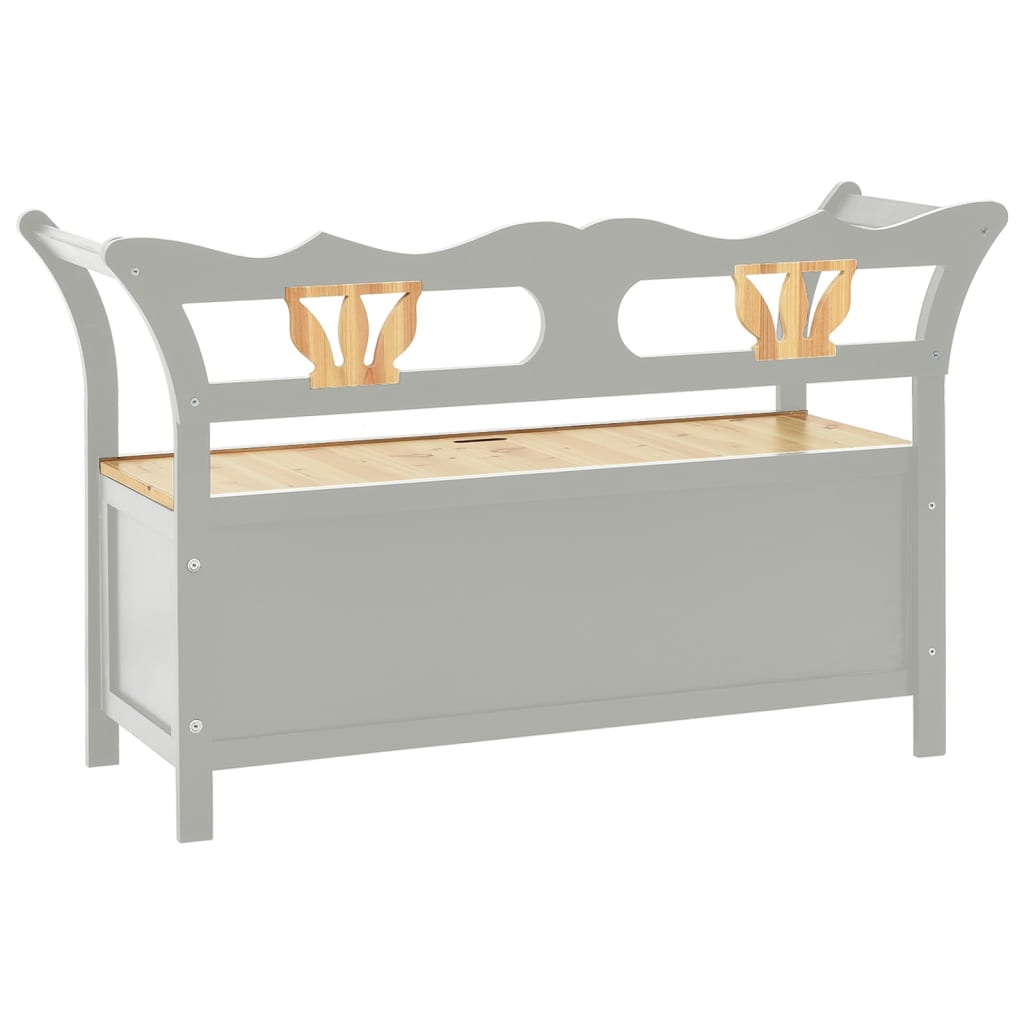 Bench, grey, 107x45x75.5cm, solid spruce