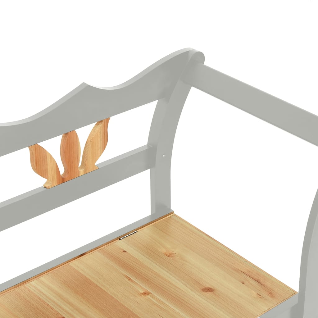 Bench, grey, 107x45x75.5cm, solid spruce
