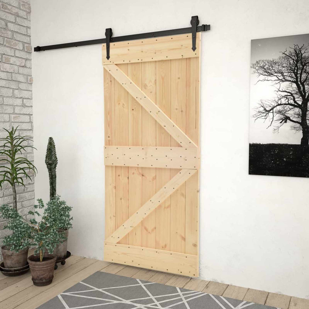NARVIK Door Natural 80 x 210 cm Solid Pine Wood Door