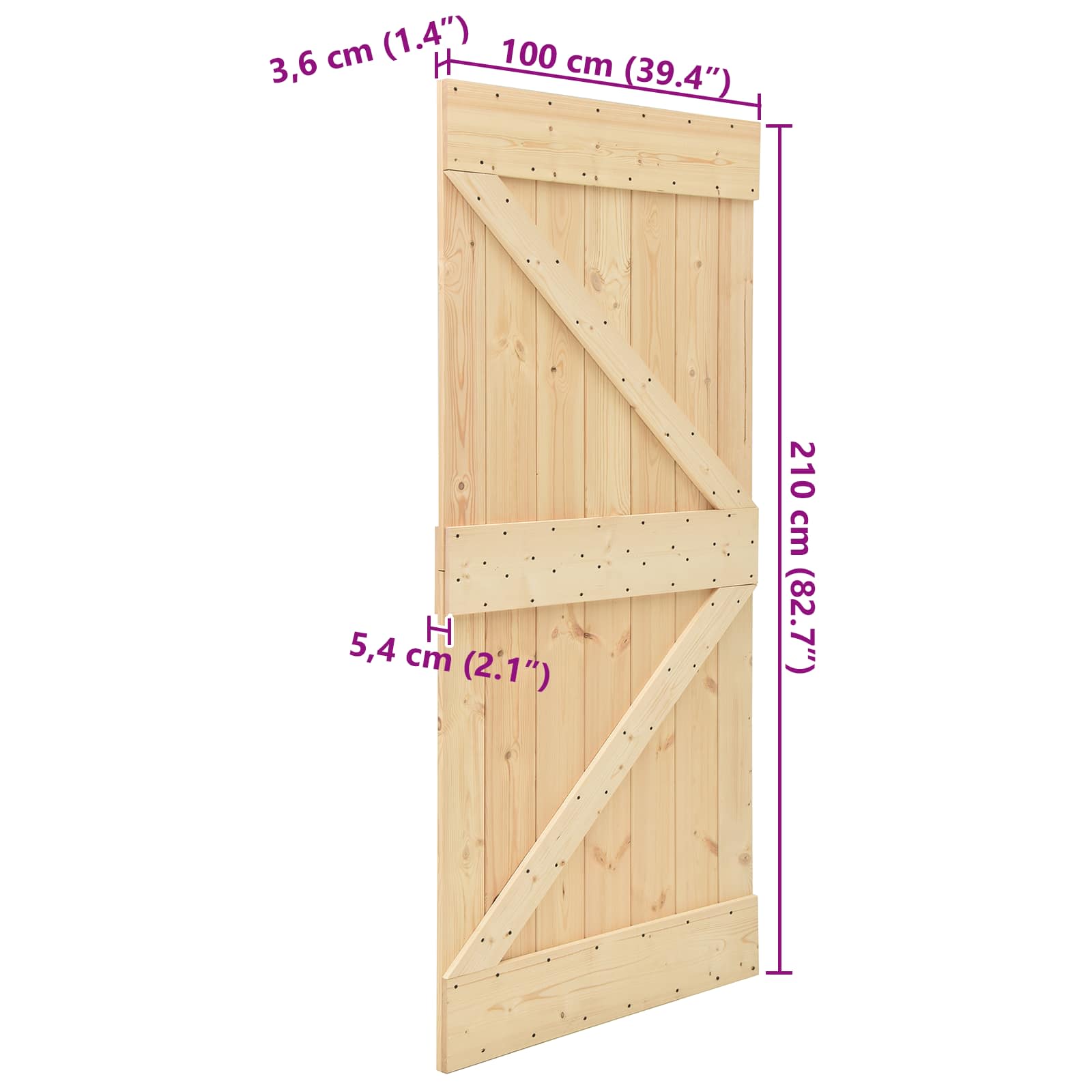 Door NARVIK Natural 100 x 210 cm Solid pine wood door