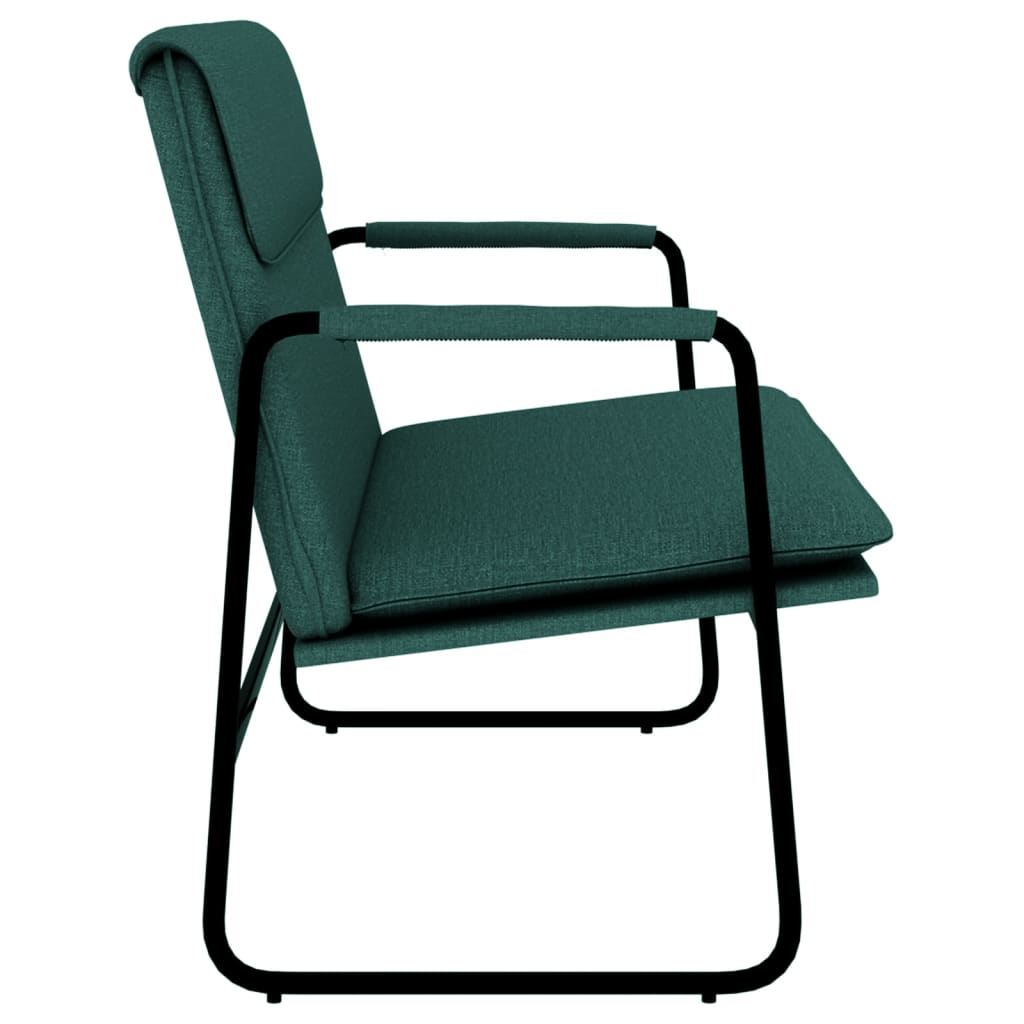 Bench, dark green, 100x64x80cm, fabric