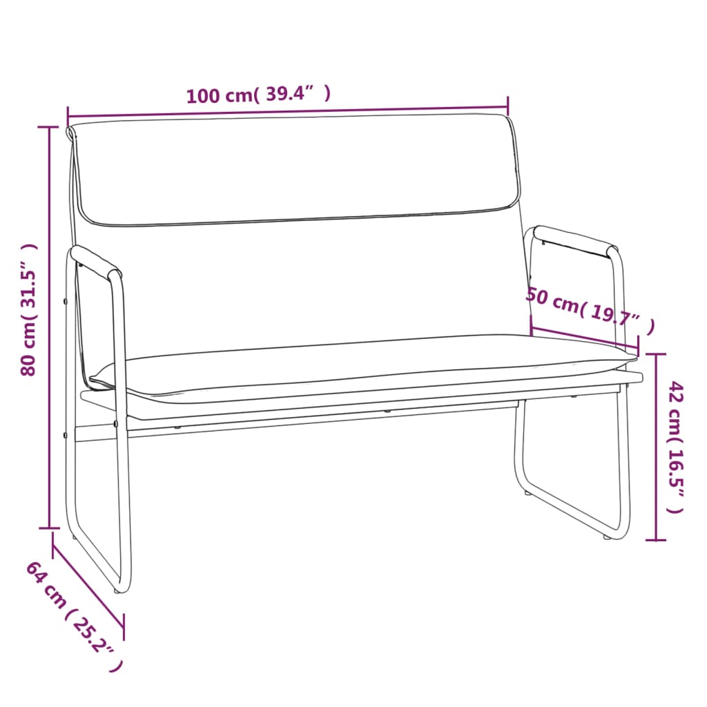 Bench, dark green, 100x64x80cm, fabric