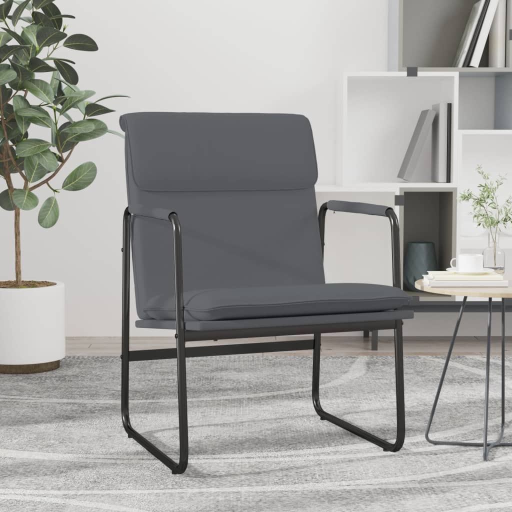 Recliner, grey, 55x64x80cm, artificial leather