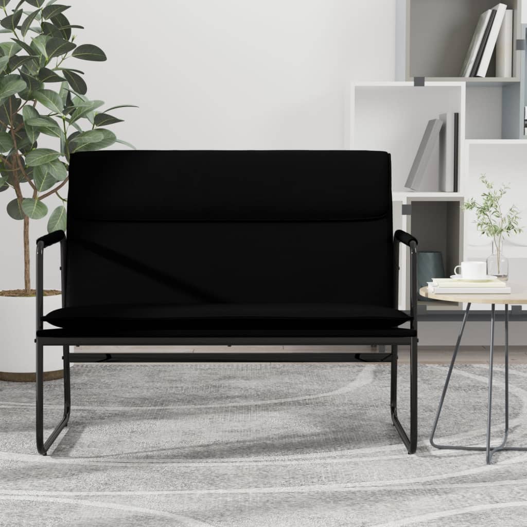 Bench, black, 100x64x80cm, artificial leather