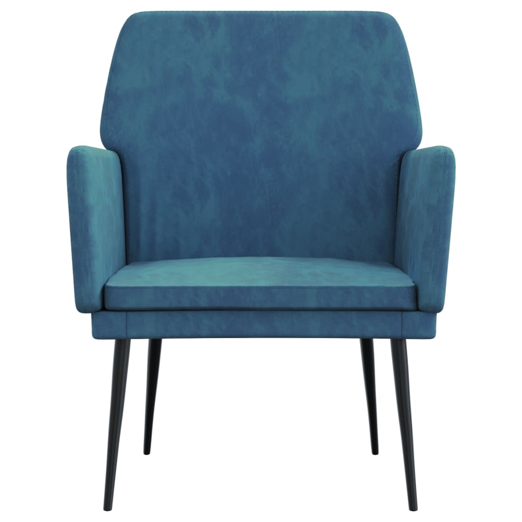 Armchair, blue, 62x79x79cm, velvet