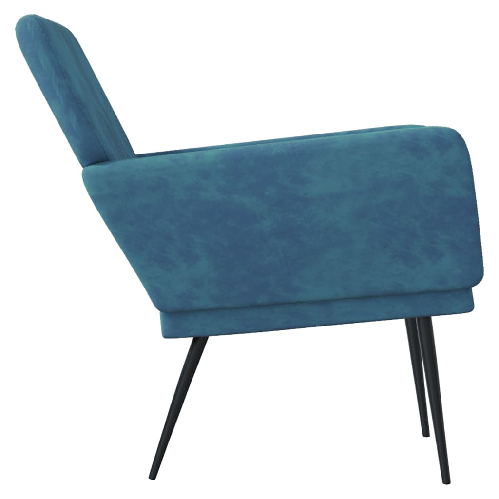 Armchair, blue, 62x79x79cm, velvet
