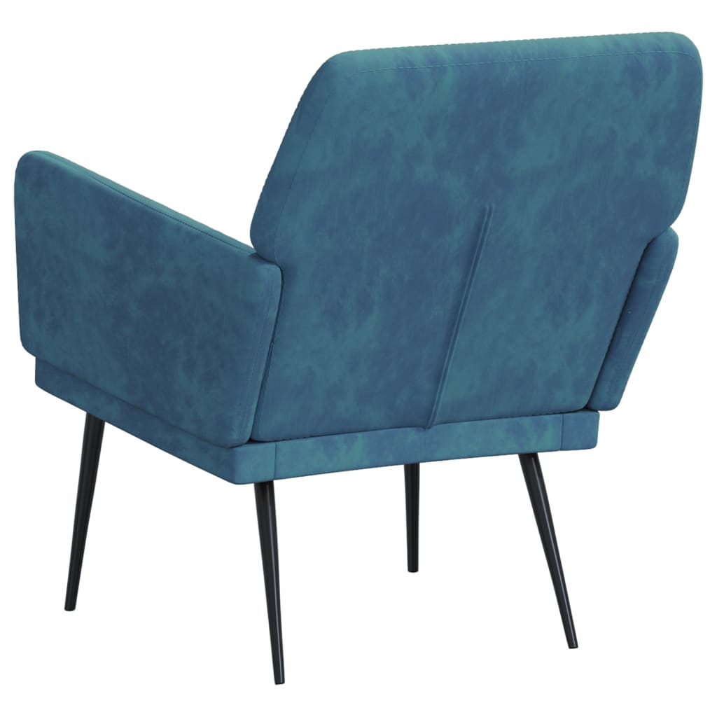 Armchair, blue, 62x79x79cm, velvet