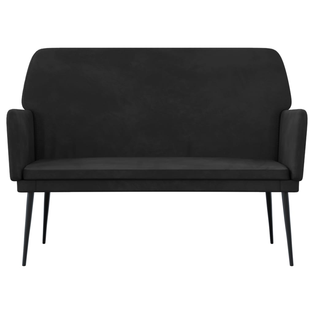 Bench, black, 108x79x79cm, velvet