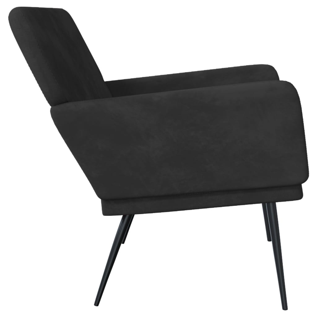 Bench, black, 108x79x79cm, velvet